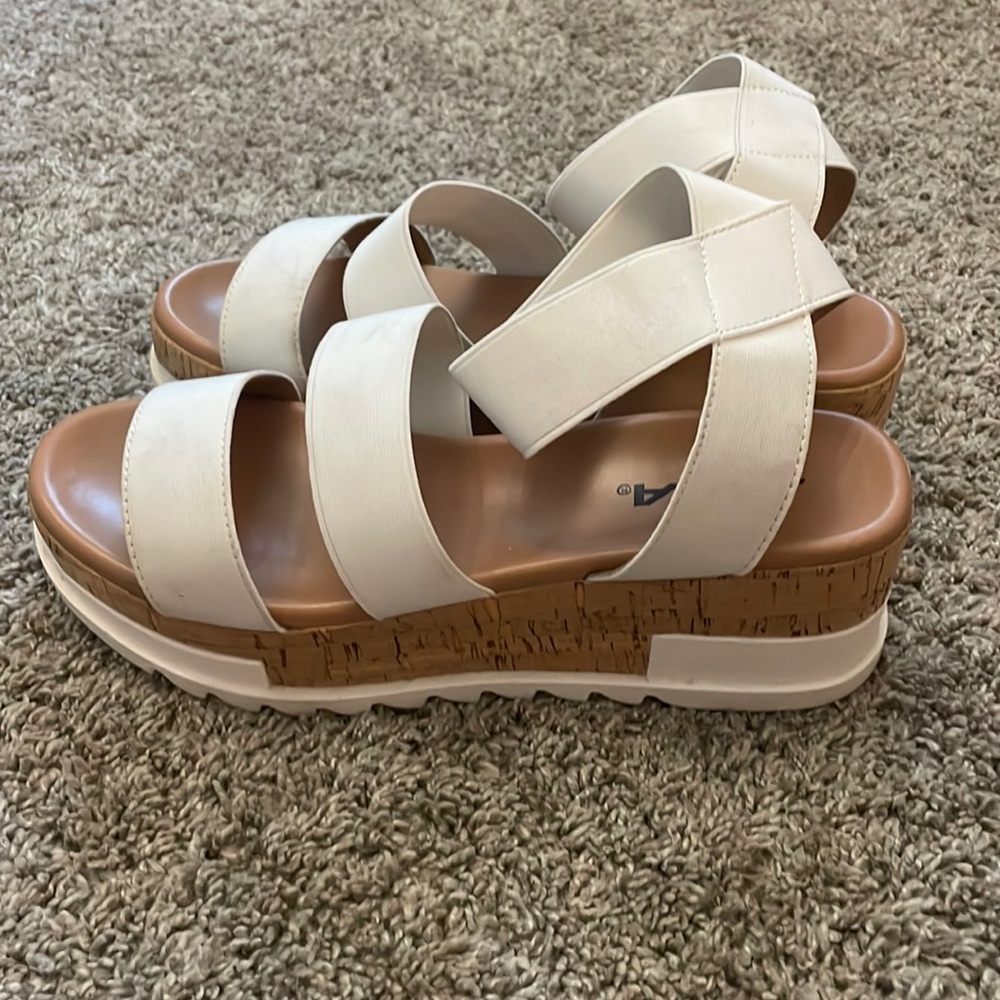 white soda sandals